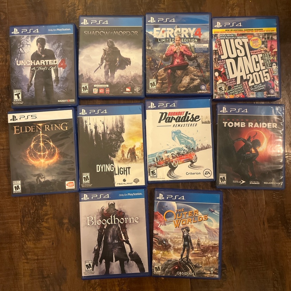 PS4 & PS5 Video Game Collection - Blue Cases